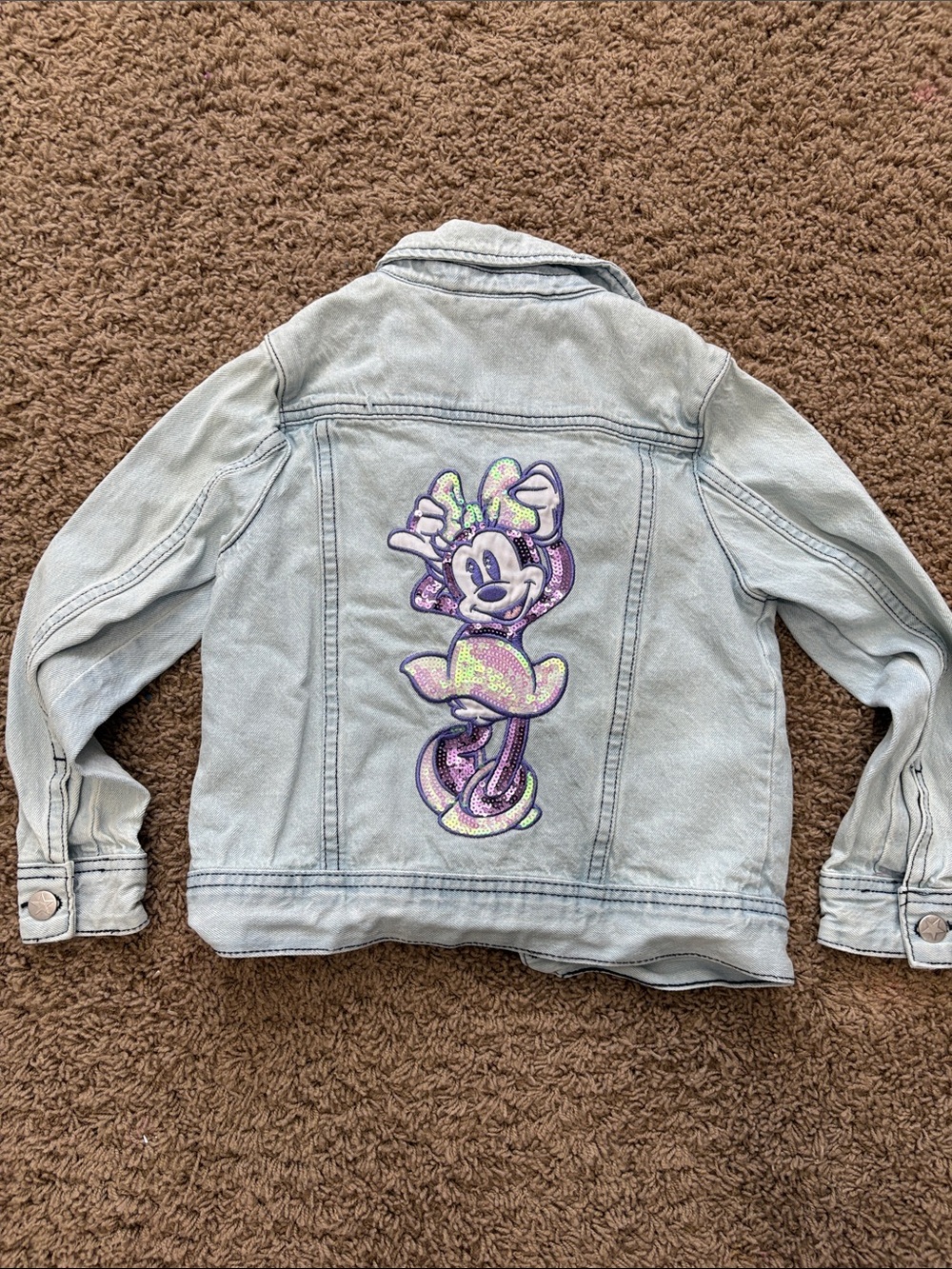 Disney Light Blue Denim Jacket with Rainbow & Pink Minnie Patches - Picture 7 of 7